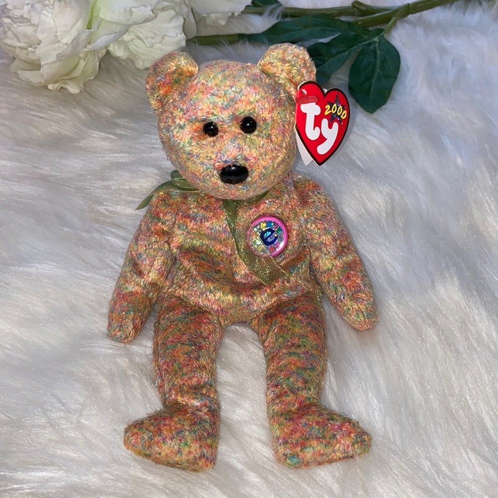 Vintage TY Beanie Baby 2000 Speckles The Bear
